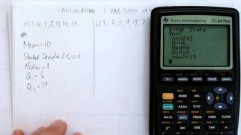 CALCULATING 1 VAR STATS USING THE TI83