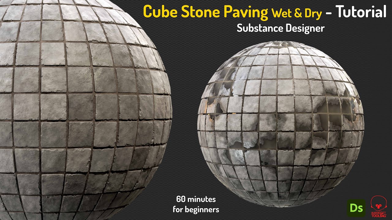 How To Create Dry & Wet Cube Stone Paving in Substance Designer