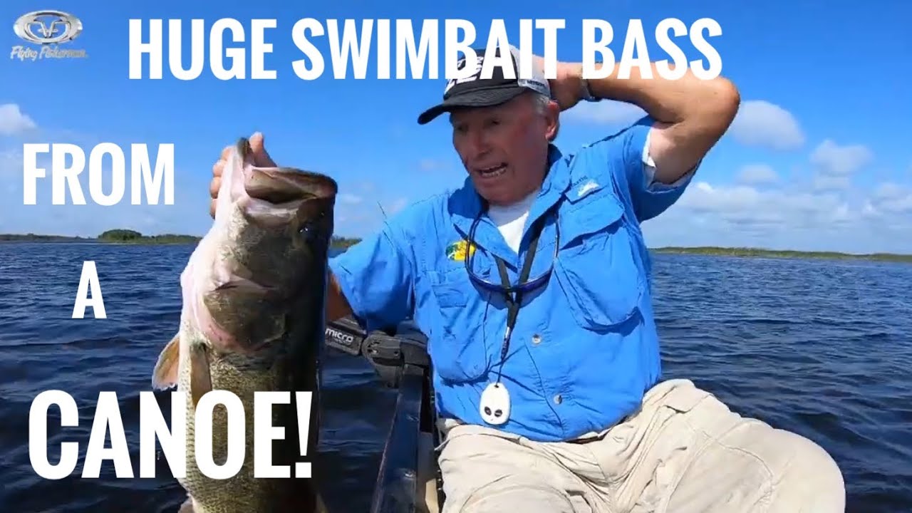 Bass over 9 Lbs on a swimbait from a Canoe!