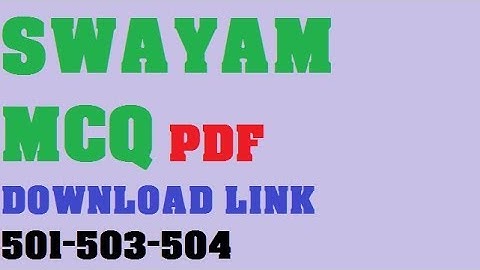 Swayam mcq test course 503 week 6 sloved for Nios Deled