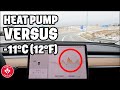 Tesla Model Y Heat Pump Test at -11°C (12F) REAL WORLD