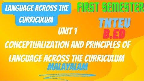 Conceptualization and Principles of Language Across the Curriculum