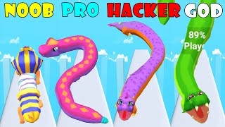 NOOB vs PRO vs HACKER vs GOD - Snake Arena 3D screenshot 1