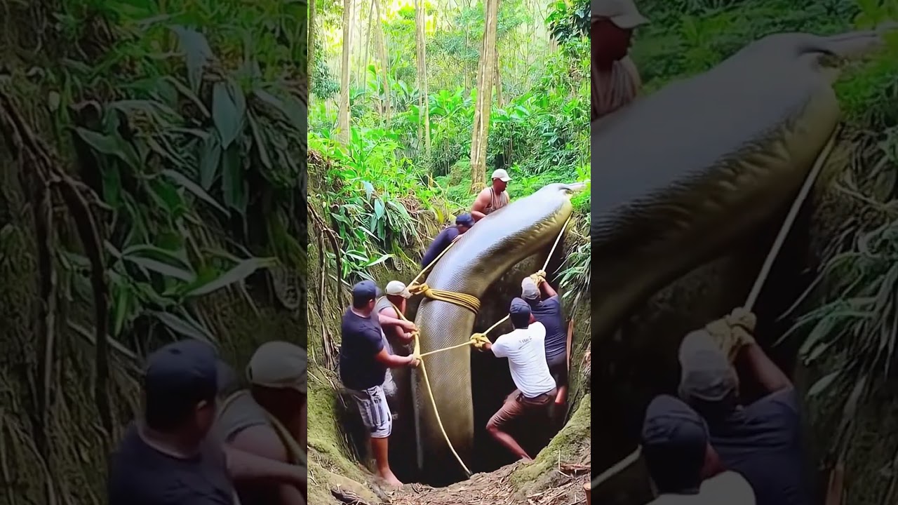 é impressionante a força de uma sucuri gigante #viral #amazonia #cobra #sucuri #anaconda