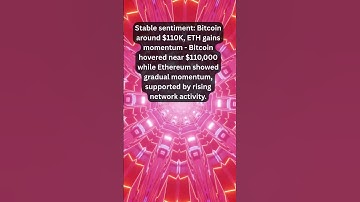 Stable sentiment: Bitcoin around $110K, ETH gains momentum