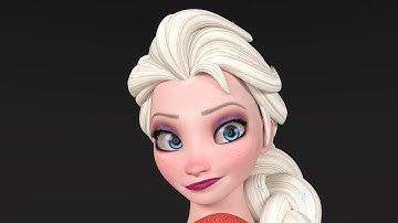 Daz studio Elsa  turntable.  animation.