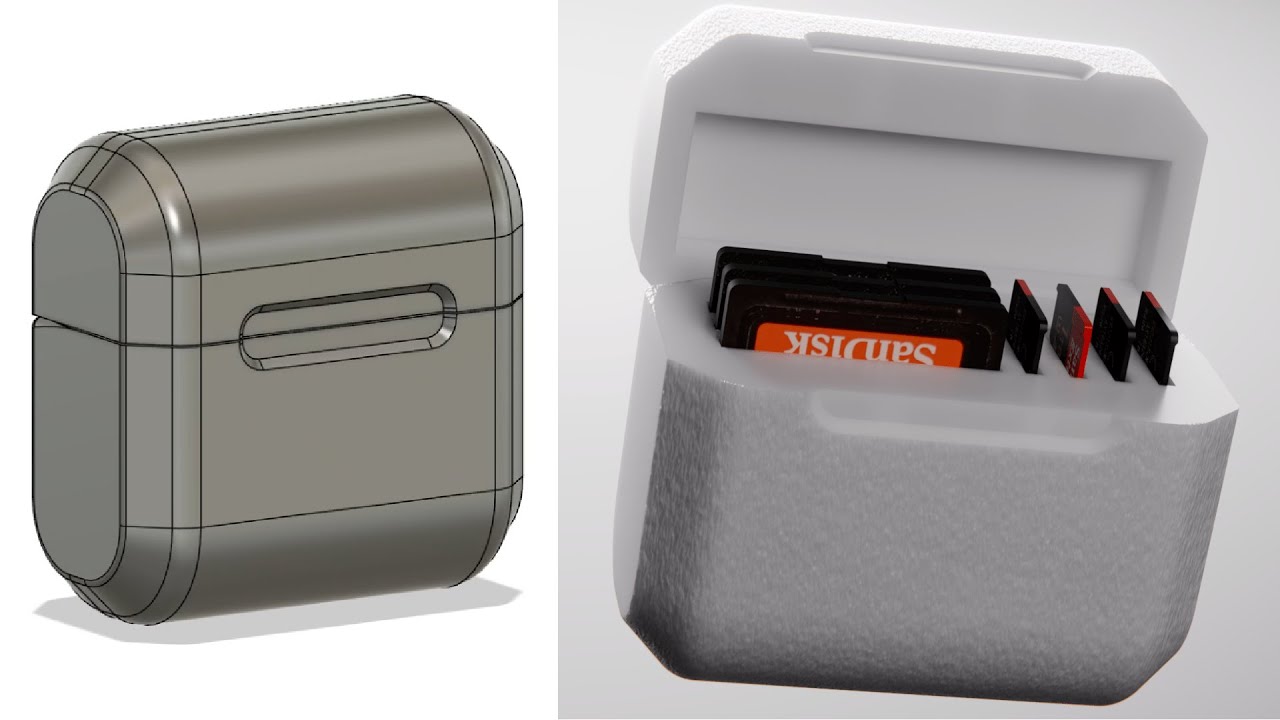 Making a 3D Printed SD Card Case with Magnetic Locking Lid