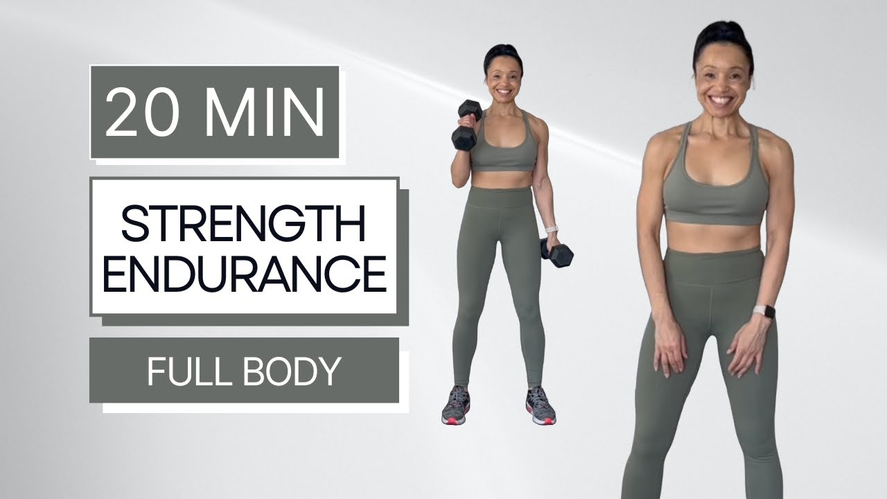 20 MIN FULL BODY STRENGTH & MUSCLE ENDURANCE - With Weights At Home, No ...