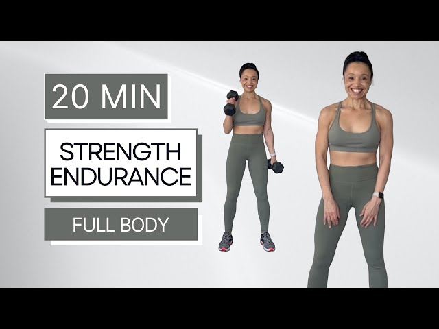 20 MIN FULL BODY STRENGTH & ENDURANCE - with weights, at home 