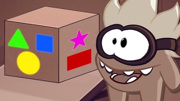 Om Nom runs experiments with shapes and colors / Learn English with Om Nom / Educational Cartoon
