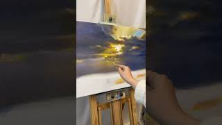 process of painting realistic clouds
