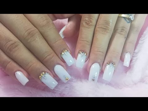 Uñas acrílicas cuadradas blancas - thptnganamst.edu.vn