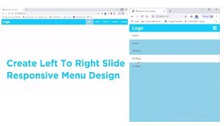 Create Left To Right Slide Responsive Menu Design