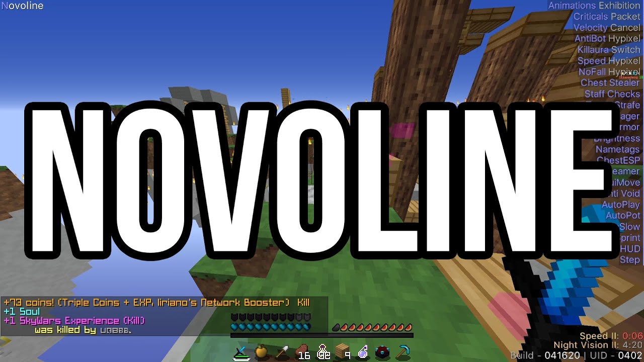 Novoline Hacking On Hypixel Skywars 5 Paid Hacked Client - hack skywars roblox 2020