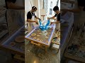Giant Epoxy Resin Ocean Table Build! 🌊✨ Satisfying Pour #opulentinteriors #automobile #homegarage