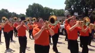 Minooka High School Marching Indians at the 2015 Three Rivers Fest parade. Channahon, IL