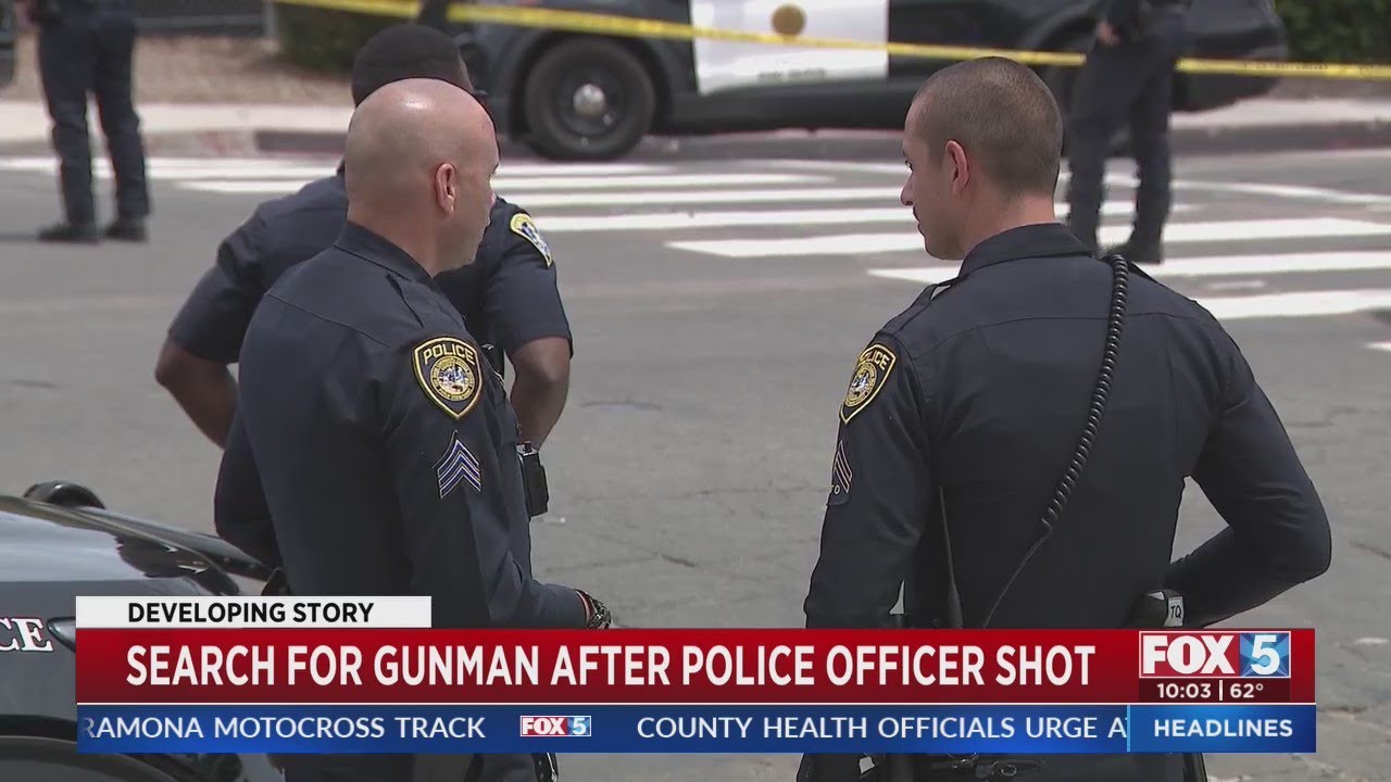 Search For Gunman After Police Officer Shot - YouTube