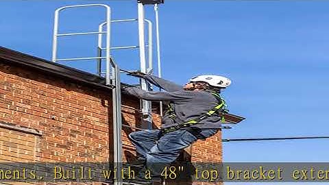 SafeWaze 2 Person Fixed Ladder Climb System Complete Kit, 50 Feet with 4