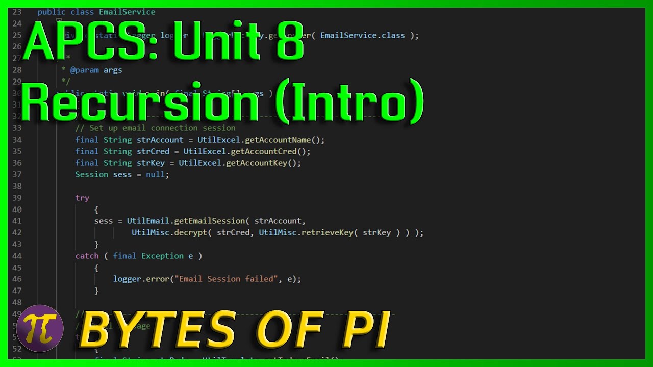 APCS: Unit 8: Recursion (Part 1) - YouTube
