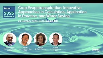 Water Webinar | Crop Evapotranspiration: Innovative Approaches 2025.10.24