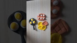 🍳 I made eggs from soft clay!#clayart #softclay #clayeggs #miniature #clayfood #diy #handmade