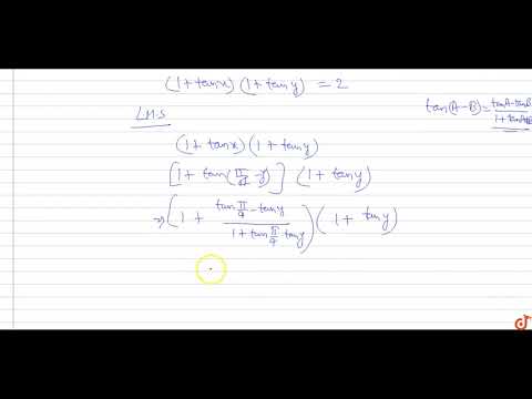 If `x+y=pi/4` prove