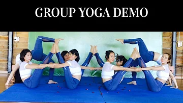 Group yoga demo by a nice group with Anmol Singh