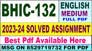 BHIC 132 solved assignment 2023-24 || bhic 132 solved assignment 2024 in English || bhic 132 english