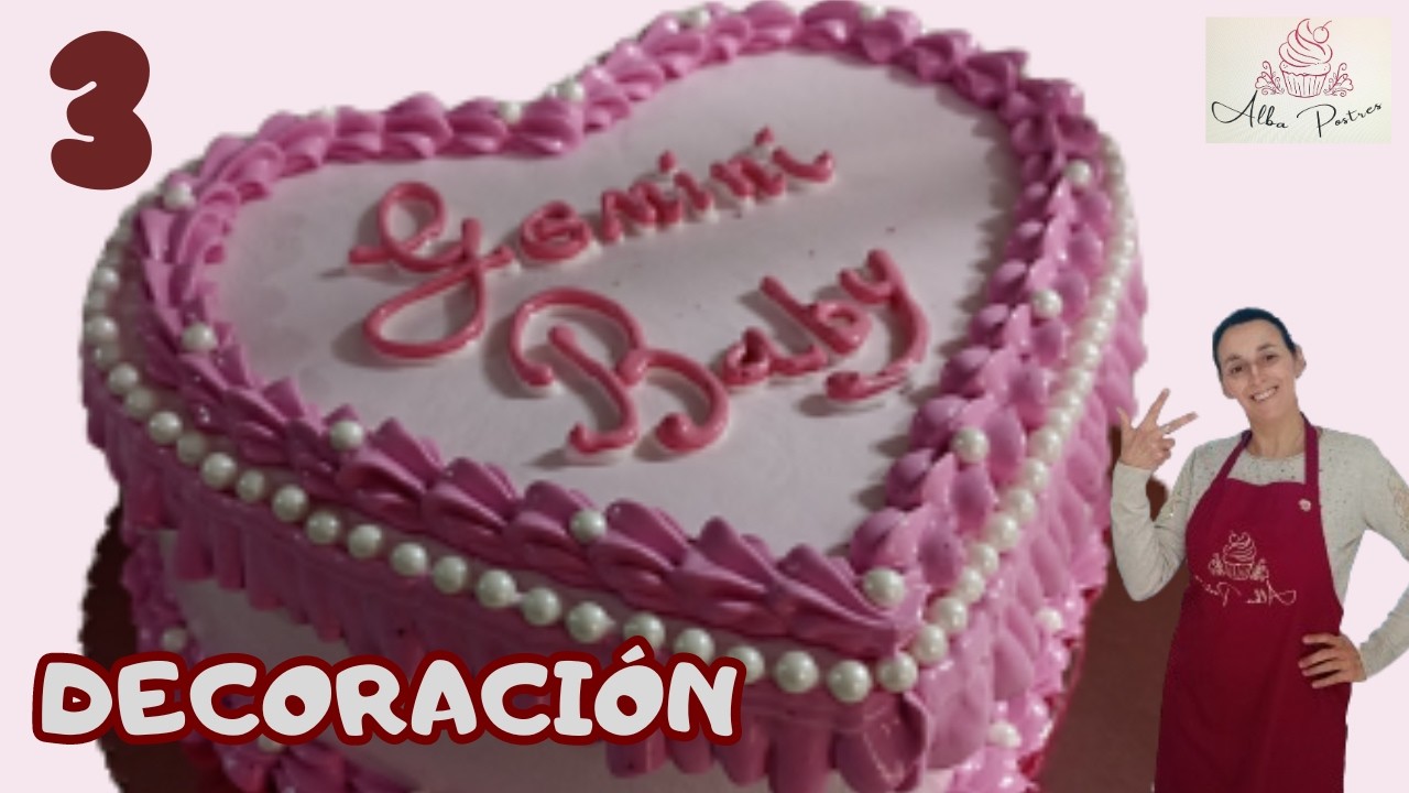COMO DECORAR UNA TORTA O PASTEL EN FORMA CORAZÓN! sin molde, fácil, sin desperdicio! CURSO GRATIS!