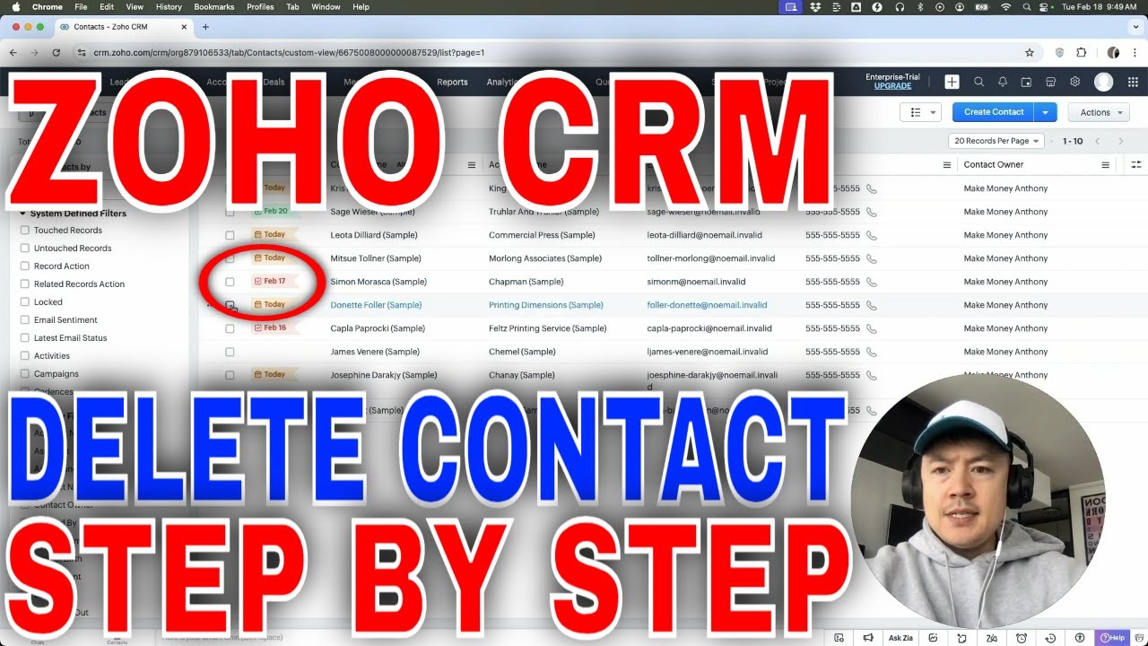 How To Delete Remove Contact In Zoho CRM🔴 - YouTube