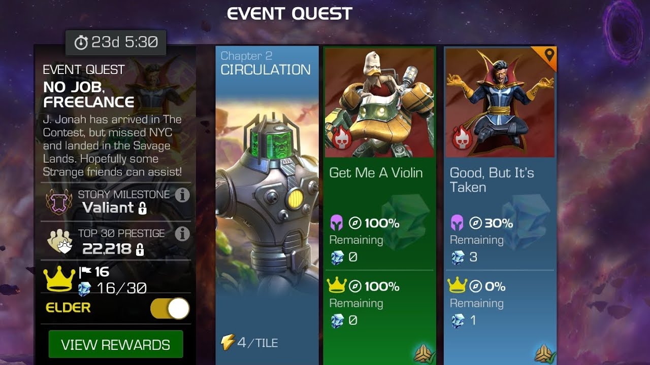 Marvel Contest of Champions- 2026 January EQ- Elder Difficulty Quest 4