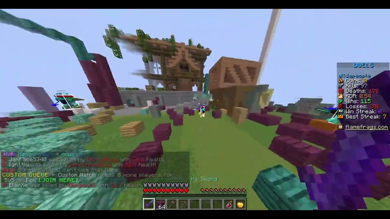 playing in the new ffa pit on flame frags server