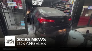 Thieves crash car into Granada Hills smoke shop to gain entry