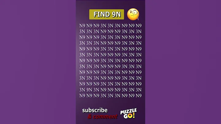 Find 9N, where? | Brain Teaser IQ Test #shorts #different #puzzles #opticalillusion