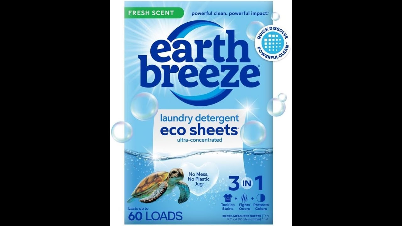 Earth Breeze Laundry Detergent Sheets Fresh Scent - 60 Loads ...