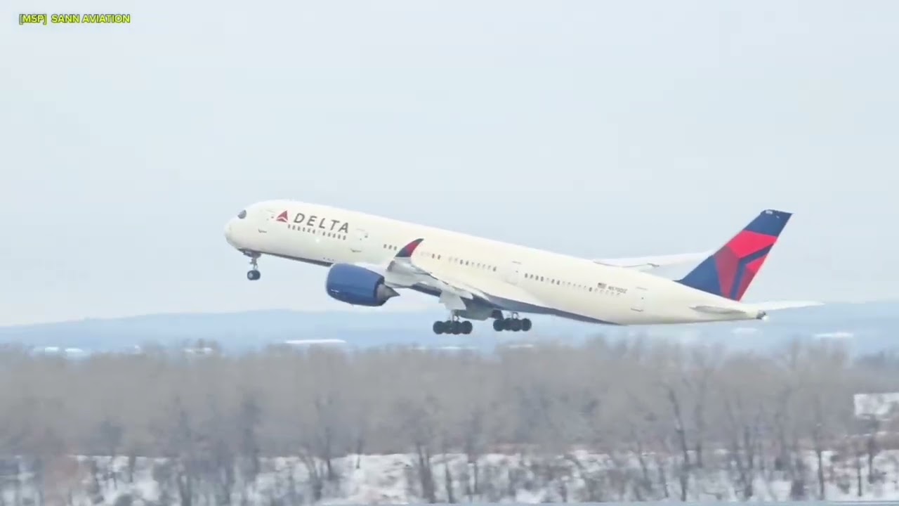 All Big Delta Airlines flight  to International  in the Winter. 