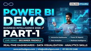 Power BI Tutorial for Beginners 2026 | Demo Part 1 | Dashboard & Data Visualization | OnlineITGuru