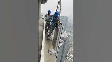 Installation of Unitized Glass Facade Wall - Glass Curtain Wall Construction#shorts