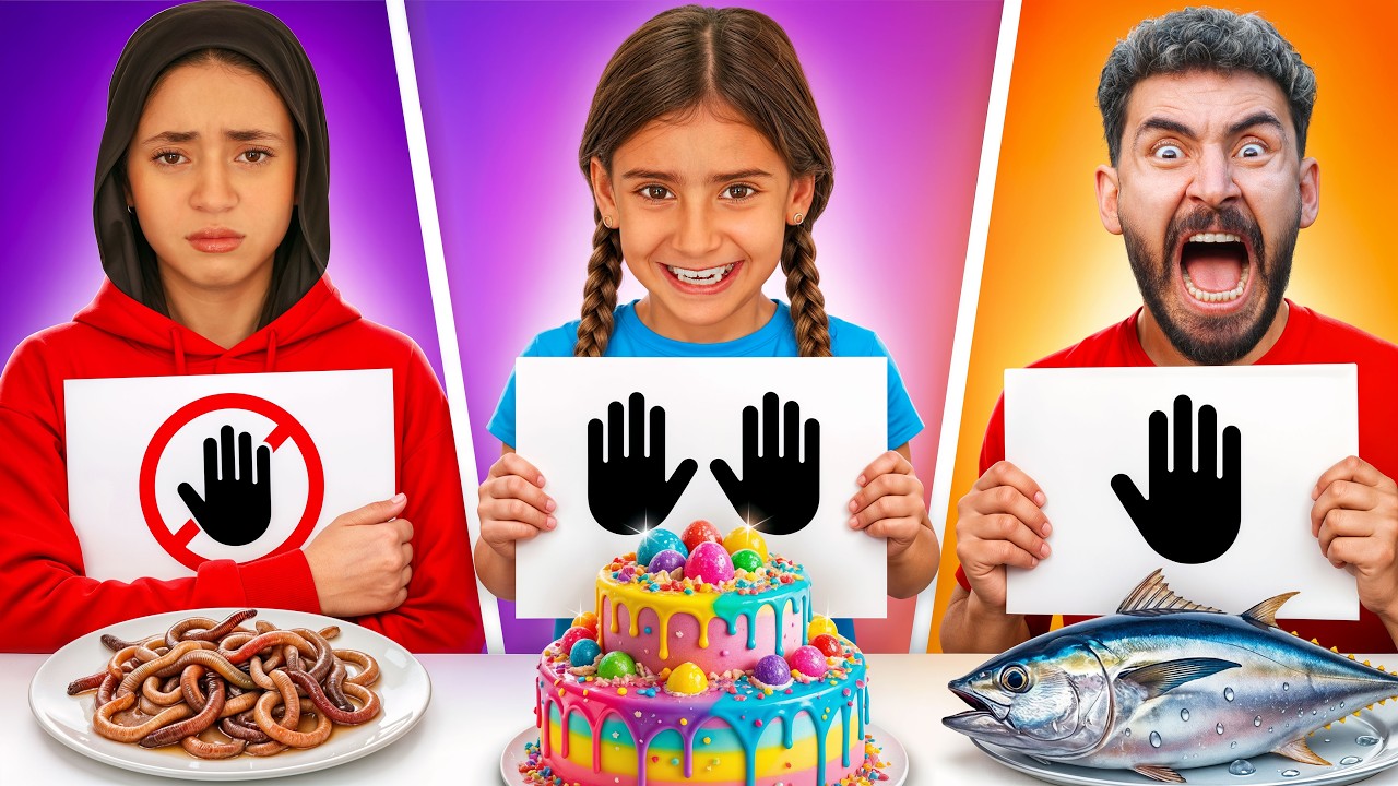 تحدي الأكل بدون يدين ضد يد واحدة ضد يدين ! 🖐 والعقاب 😳🔥!! جودي انهيار بكاء 😭💔