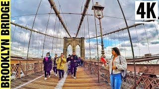 ⁴ᴷ⁶⁰ Brooklyn Bridge Walking Tour New York City 2020 (February 9, 2020)