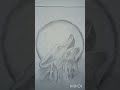 wolf drawing in the moon light #shorts #art #trending