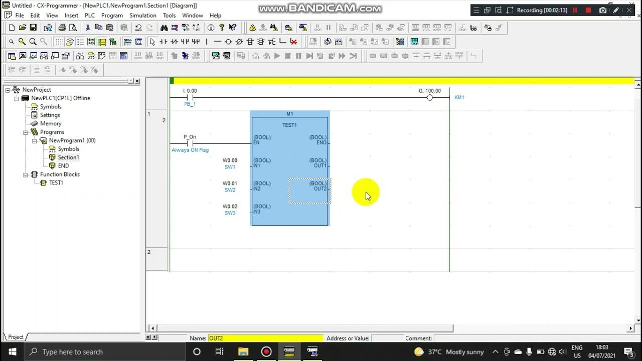 EP3 CX-PROGRAMMER | OMRON || FUNCTION BLOCK BY LADDER - YouTube