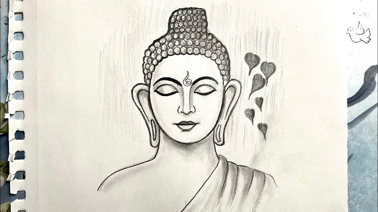 Simple sitting Buddha statue drawing - Stock Illustration [88578867] - PIXTA