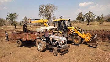 New JCB 3dx and Eicher 333 Di tractor | Jcb 3dx Machine Loading Mud In tractor
