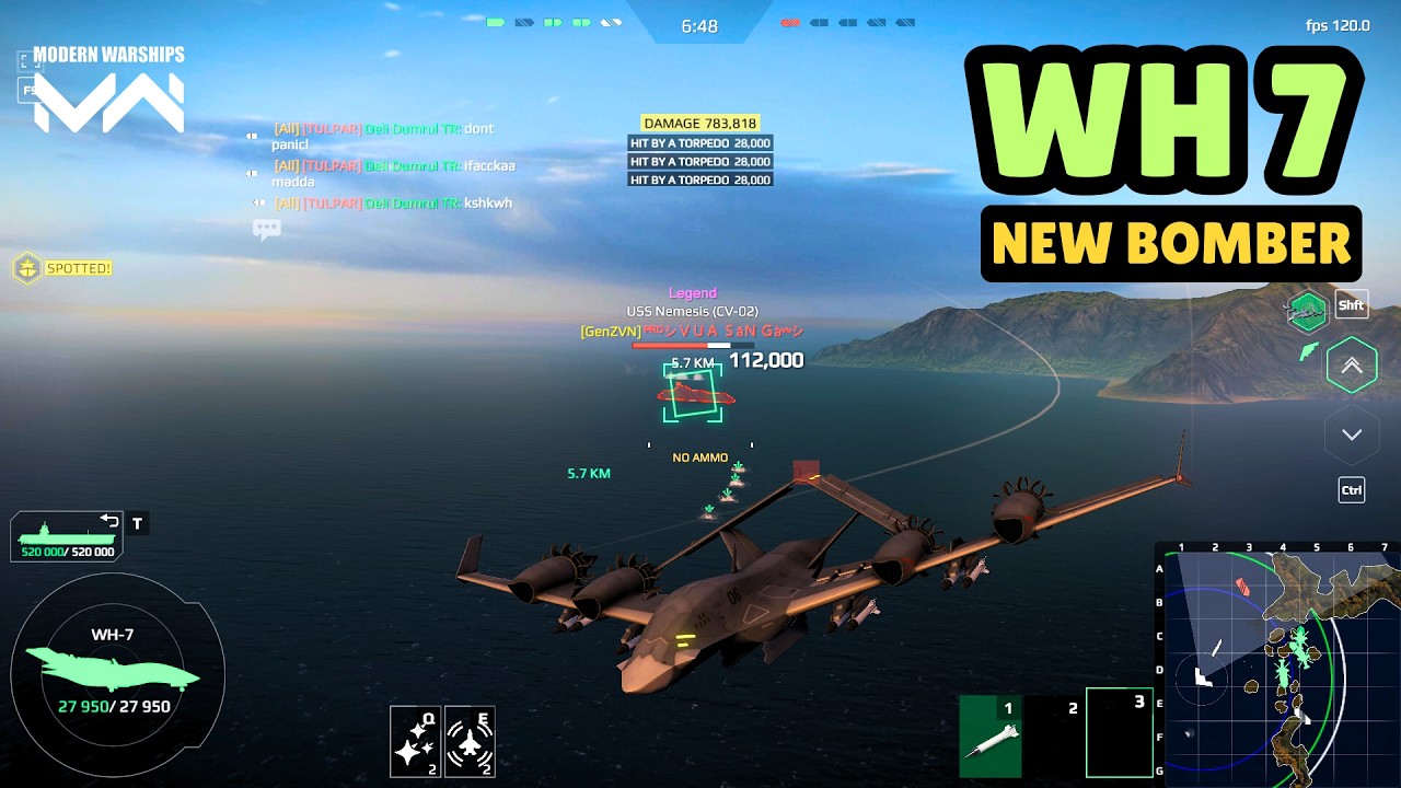 🔥NEW WH-7 Bomber | Live Server Gameplay | Modern Warships