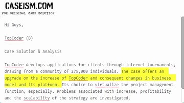 TopCoder (B) Case Solution & Analysis Caseism.com