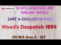 Wood's Despatch-English in India- TGSET/APSET/UGC NET English Paper 2