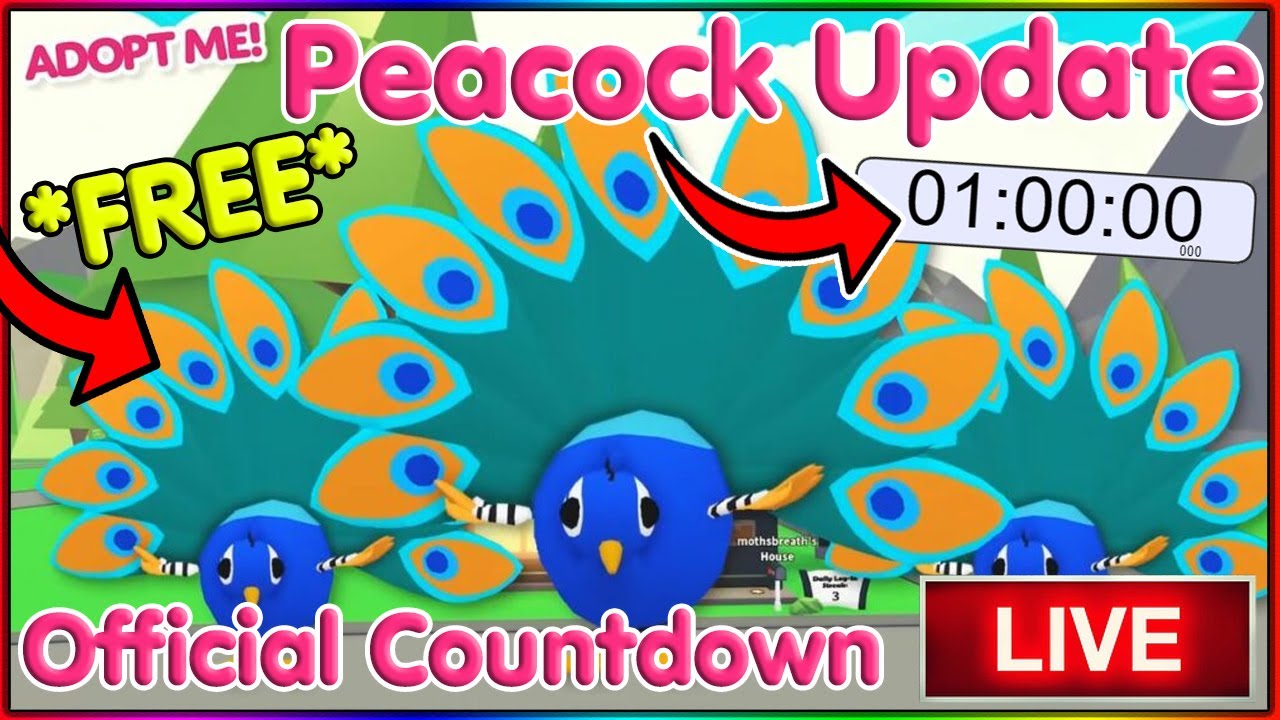 ADOPT ME PEACOCK UPDATE + FREE ROBUX OFFICIAL COUNTDOWN 🔴 Roblox Live