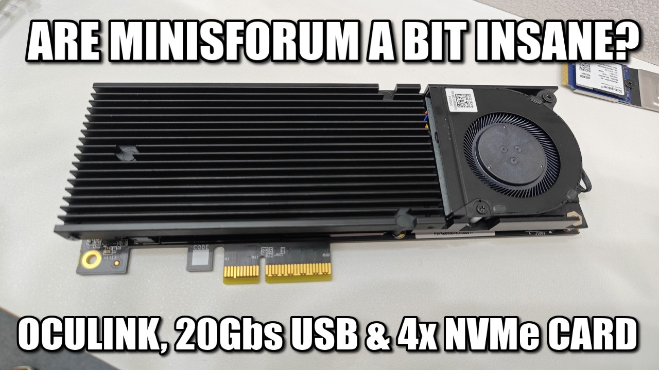 Minisforum Oculink + 20Gb USB + 4x Gen 4 NVMe SSD PCIe Card - WHAT