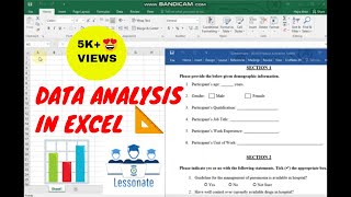 Survey form/Questionnaire Data Analysis in Excel | Urdu/ Hindi Tutorial | Lessonate | 2020